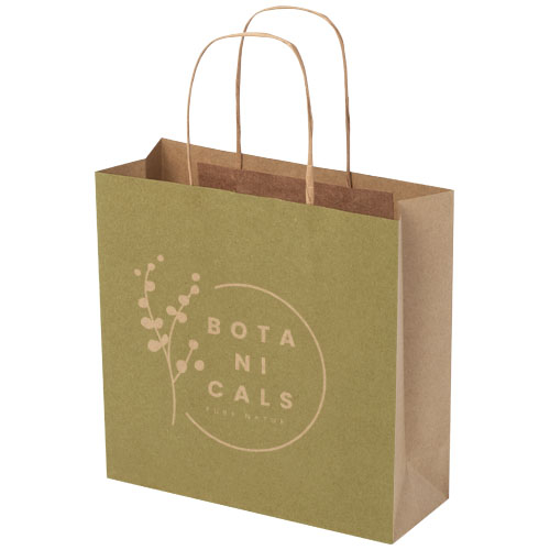 Petit sac publicitaire en papier Kraft 24x9x24 cm Marron kraft